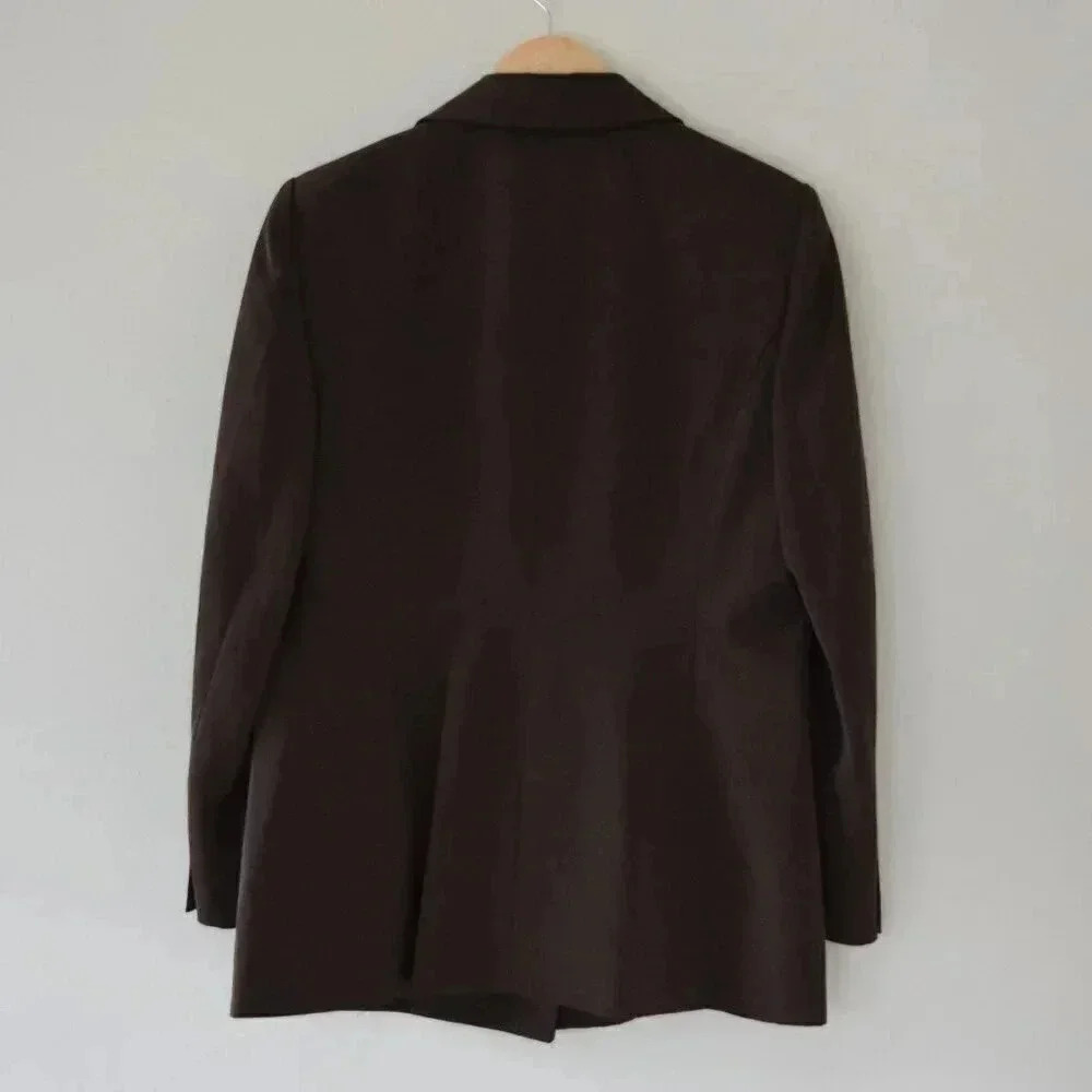 NWT VOTRE NOM Brown Blazer with Burgundy Buttons Size 3 - Picture 2 of 4